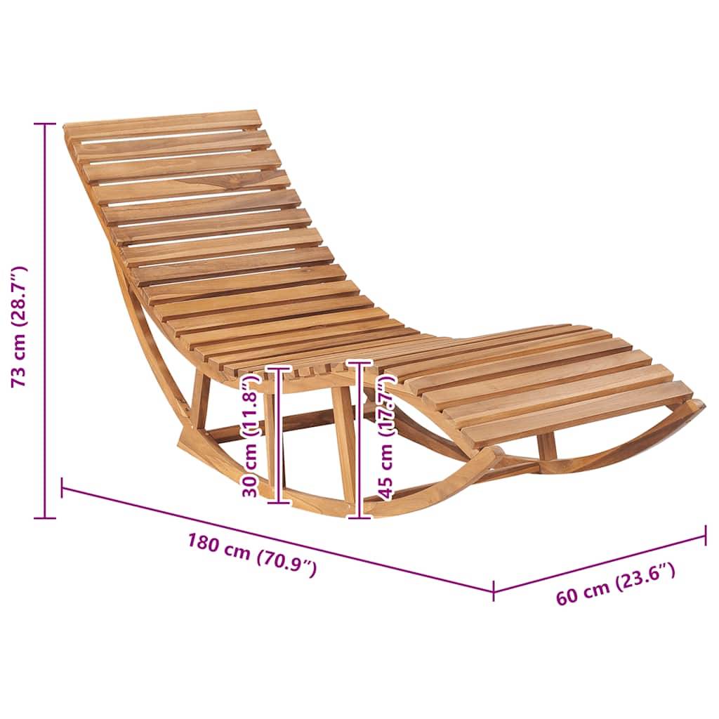 Vidaxl - Chaise longue à bascule Bois de teck solide vidaXL 49390 - Imagen 3