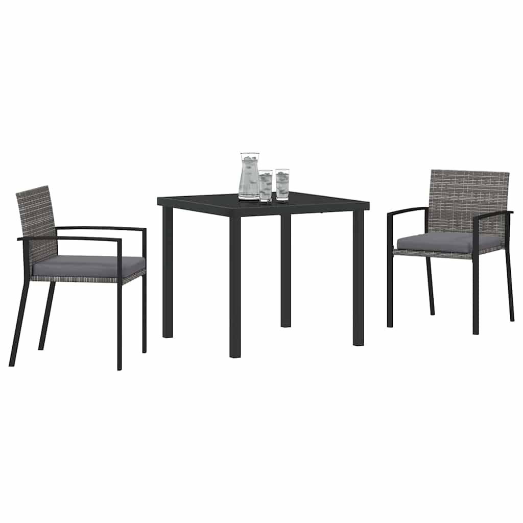 ComfortXL - Petit Salon de Jardin 3 Pièces 2 Places avec Coussins pour Balcon Gris – ComfortXL Outdoor Living - Image 3