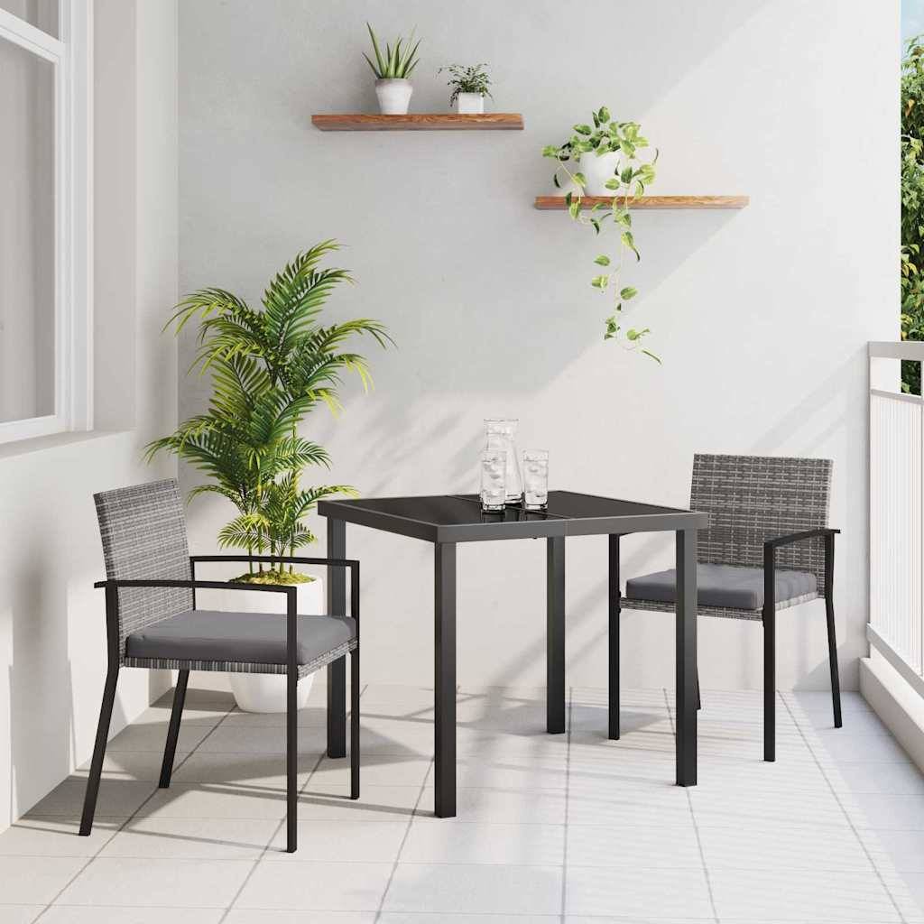 ComfortXL - Petit Salon de Jardin 3 Pièces 2 Places avec Coussins pour Balcon Gris – ComfortXL Outdoor Living - Image 1
