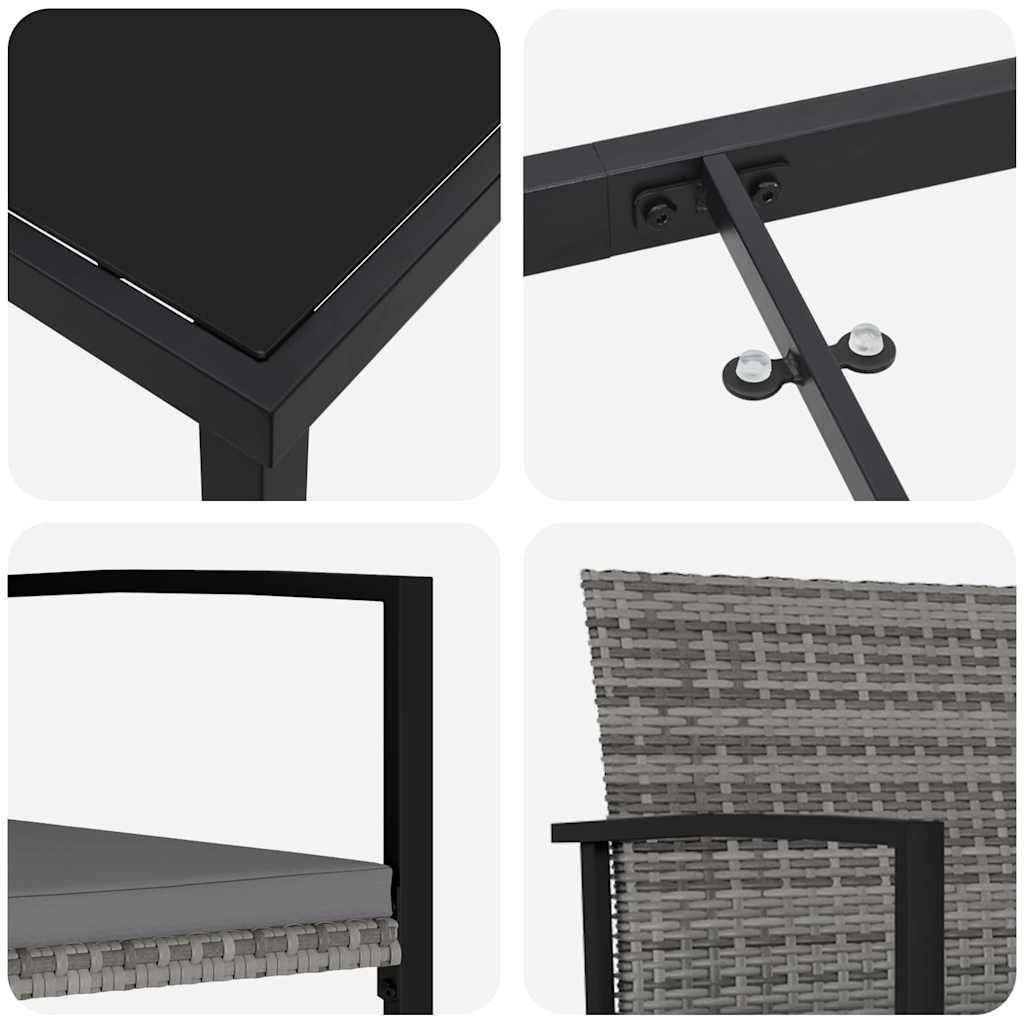 ComfortXL - Petit Salon de Jardin 3 Pièces 2 Places avec Coussins pour Balcon Gris – ComfortXL Outdoor Living - Image 9