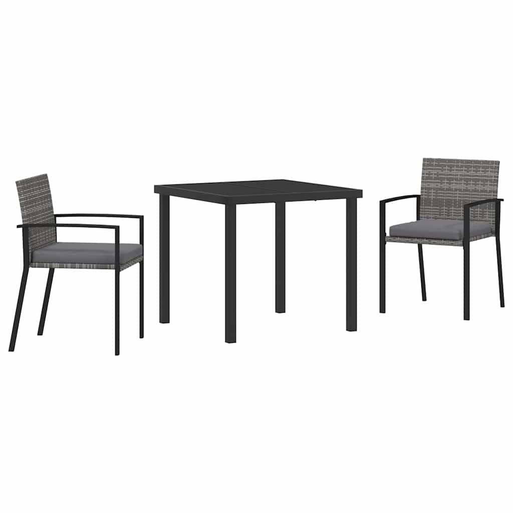 ComfortXL - Petit Salon de Jardin 3 Pièces 2 Places avec Coussins pour Balcon Gris – ComfortXL Outdoor Living - Image 2