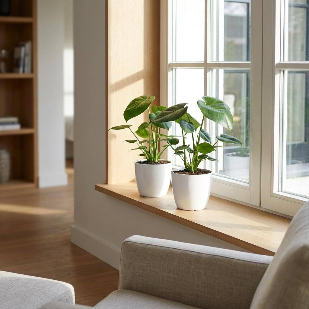 Monstera Deliciosa - Pot de 12cm - 2 plantes - Blanc - Plantes d'intérieur - Image 3