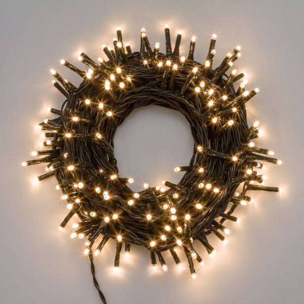 Lotti - Guirlande lumineuse 13m 180 miniLED blanc chaud câble vert 8 jeux de lumière Lotti - Imagen 1