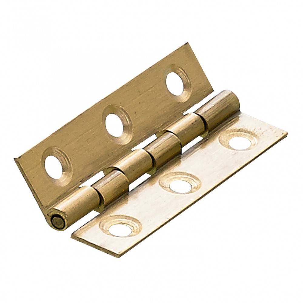 Lot de 2 charnières universelles laiton pour meuble, L.51 x l.25 mm - Image 1