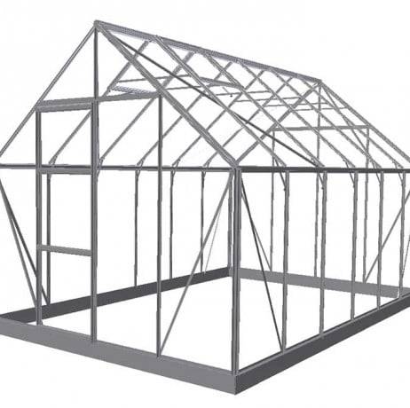 Halls - Serre de jardin Universal en verre trempé avec base de 9.9m², Couleur Aluminium - Imagen 1