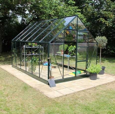 Halls - Serre de jardin Universal en verre trempé avec base de 9.9m², Couleur Aluminium - Imagen 4