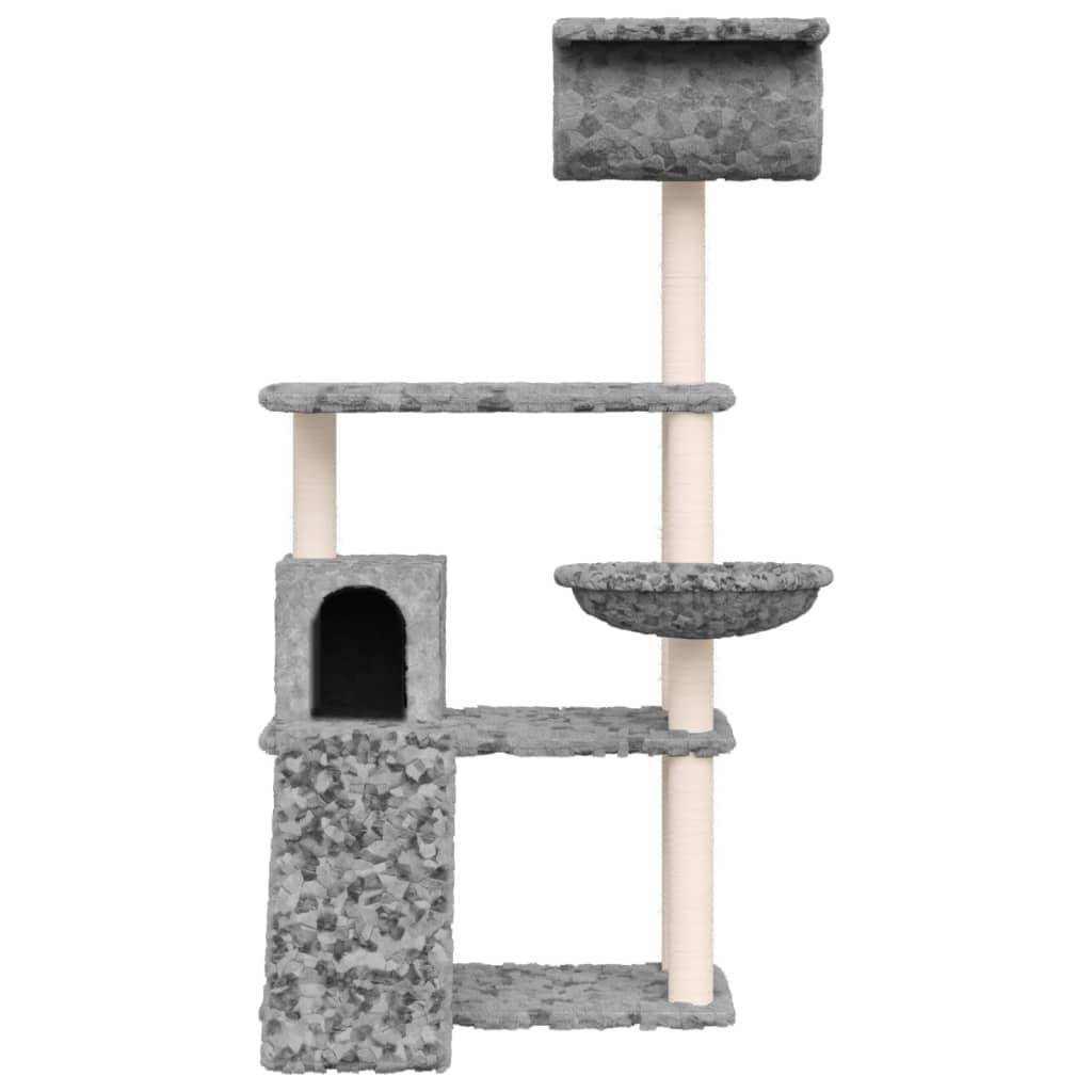 Arbre à chat, Tour à chat avec griffoirs en sisal Gris clair 131 cm MP58 - Image 3