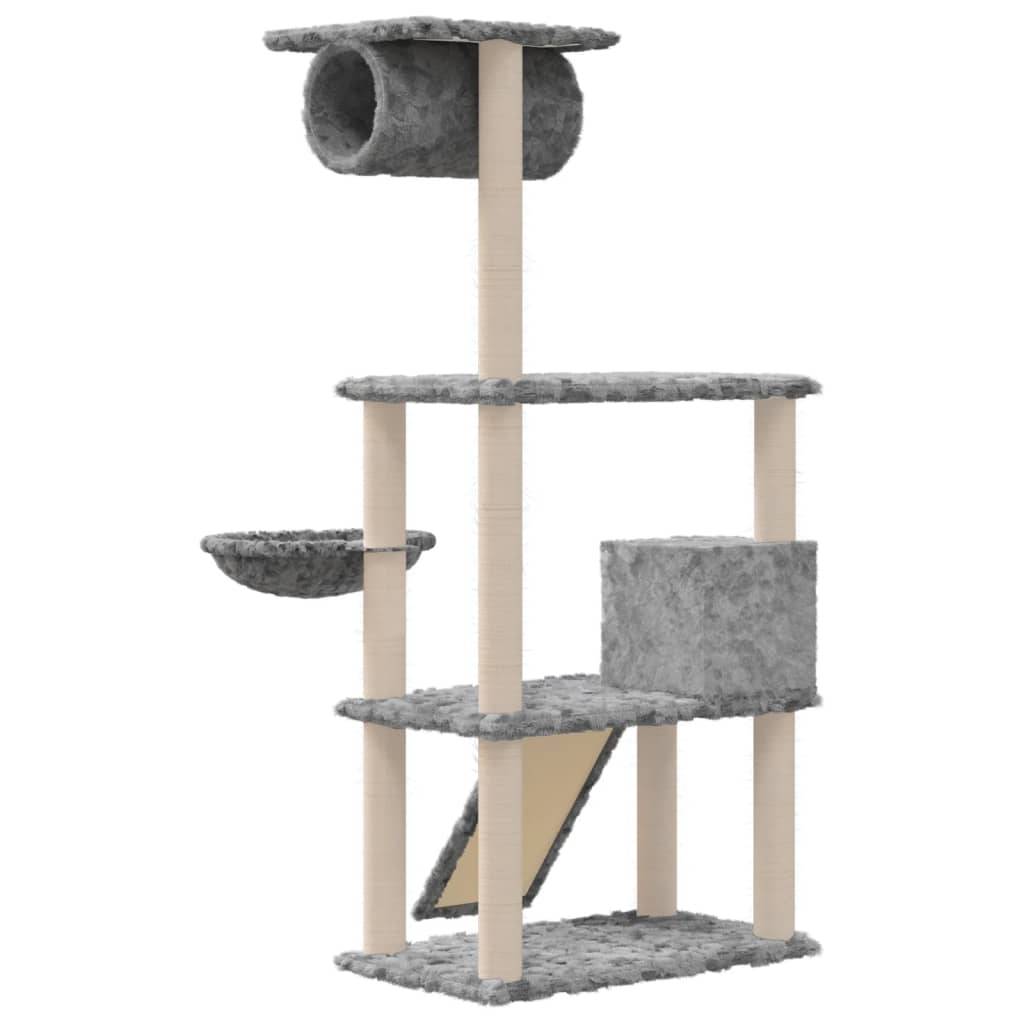 Arbre à chat, Tour à chat avec griffoirs en sisal Gris clair 131 cm MP58 - Image 5