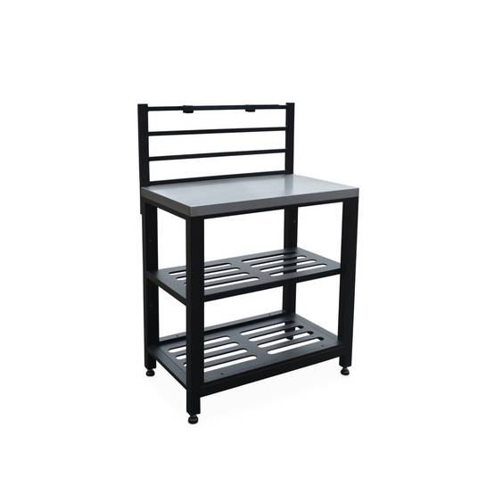 sweeek - Cuisine extérieure en acier L80cm avec 2 étagères de rangement | sweeek - Image 2
