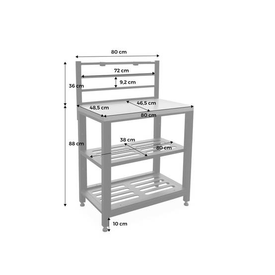 sweeek - Cuisine extérieure en acier L80cm avec 2 étagères de rangement | sweeek - Image 4
