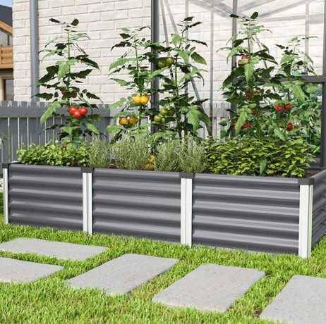 Vitavia - Carré potager Linus IN-OUT S – bac Zincalume®, Couleur Granit/Noir - Image 1