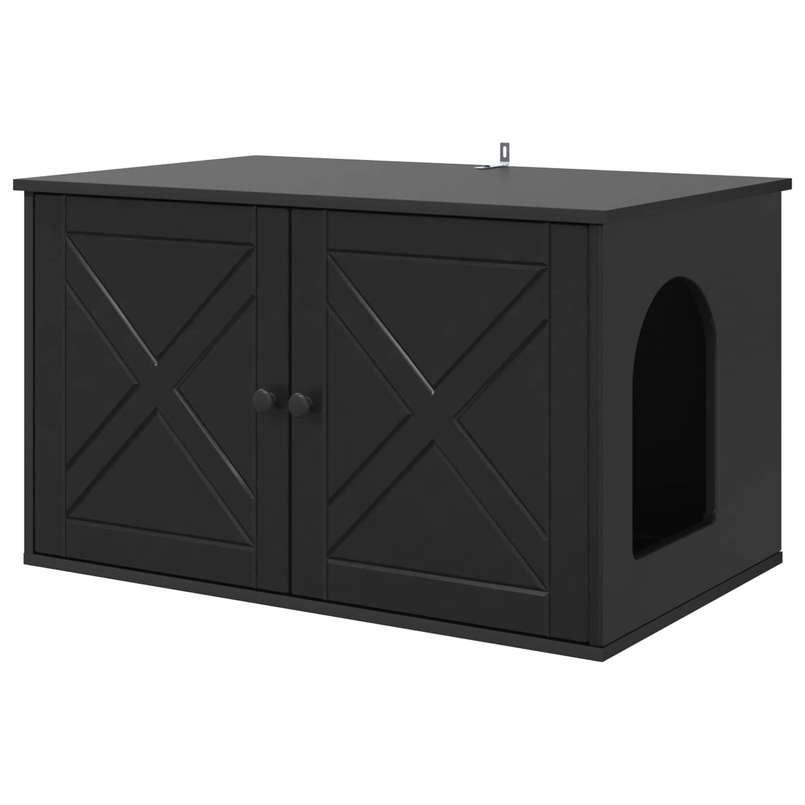 Vidaxl - Maison pour chat Noir 85 x 55 x 50,5 cm Bois d'ingénierie vidaXL 8000726 - Image 2