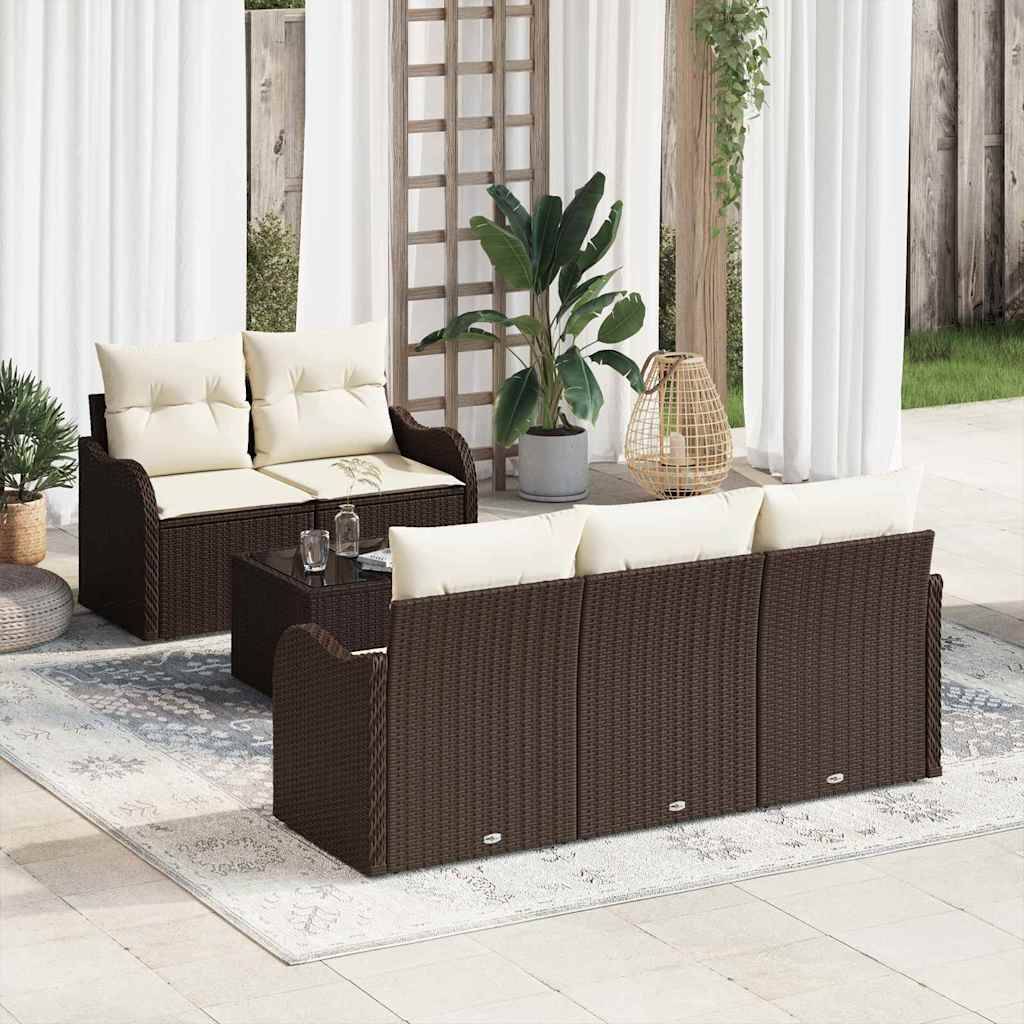 ComfortXL - Salon de jardin 5 places en poly rotin design modulaire avec table basse et coussins déhoussables Marron – ComfortXL Outdoor Living