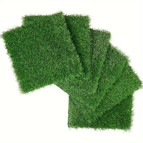 Dalles gazon artificiel plastique pour terrasse balcon drainage rapide 30x30cm vert - ComfortXL Outdoor Living - Image 1