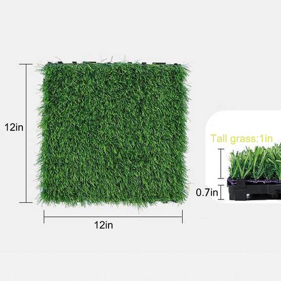 Dalles gazon artificiel plastique pour terrasse balcon drainage rapide 30x30cm vert - ComfortXL Outdoor Living - Image 3