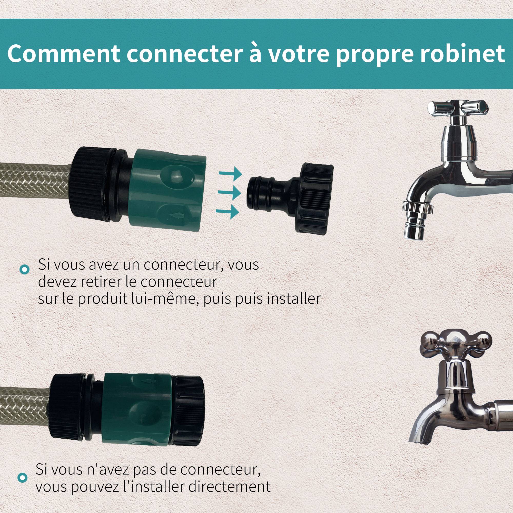 Durhand - Dévidoir mural enrouleur automatique pivotant 180° tuyau 15 + 1,5 m avec lance arrosage support mural intégré turquoise noir - DURHAND - Image 9