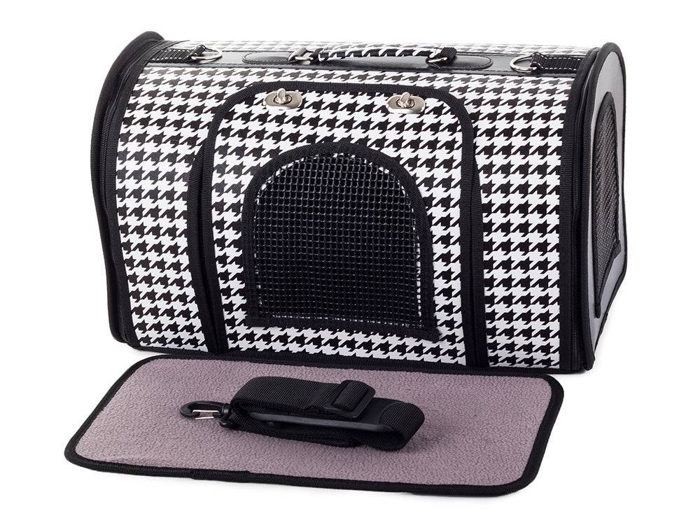 Sac de transport pour chien et chat 49cm blanc et noir