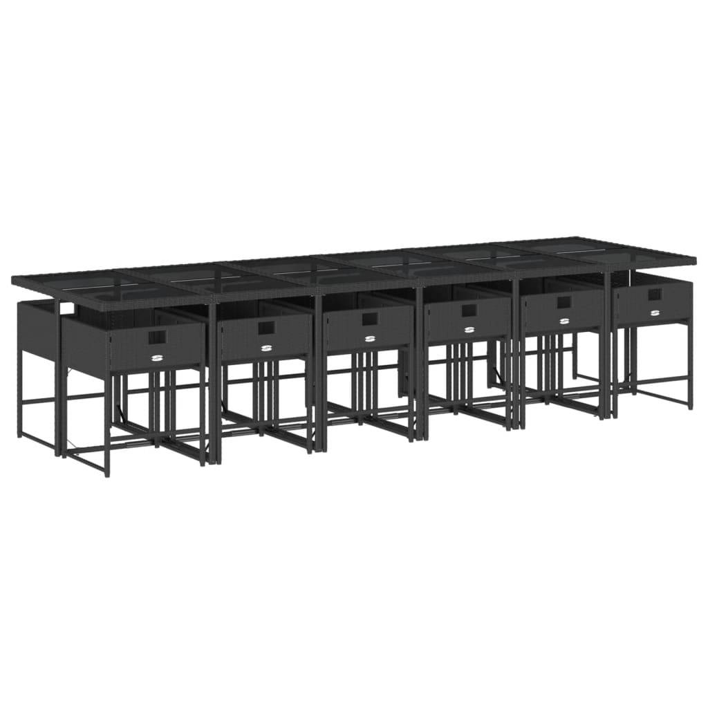 Ensemble Table et Chaises 12 Personnes pour Jardin, Modèle Encastrable 330cm en Résine Tressée Noire – ComfortXL Outdoor Living - Image 3