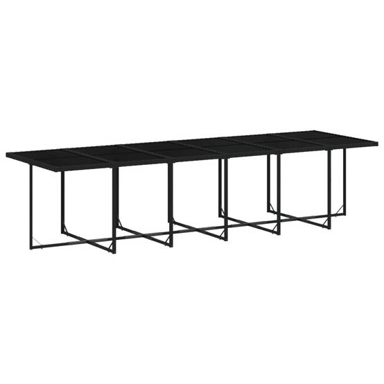 Ensemble Table et Chaises 12 Personnes pour Jardin, Modèle Encastrable 330cm en Résine Tressée Noire – ComfortXL Outdoor Living - Image 4