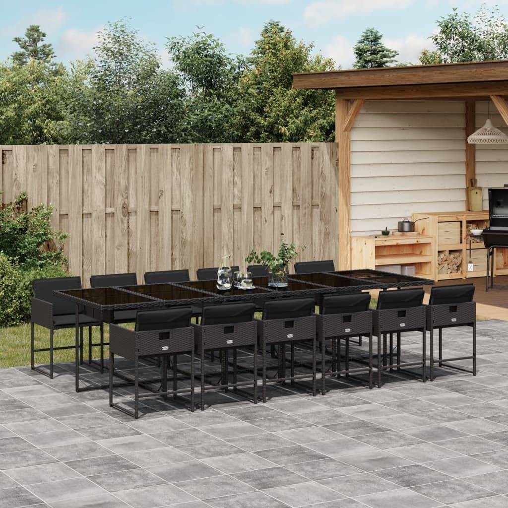 Ensemble Table et Chaises 12 Personnes pour Jardin, Modèle Encastrable 330cm en Résine Tressée Noire – ComfortXL Outdoor Living - Image 2