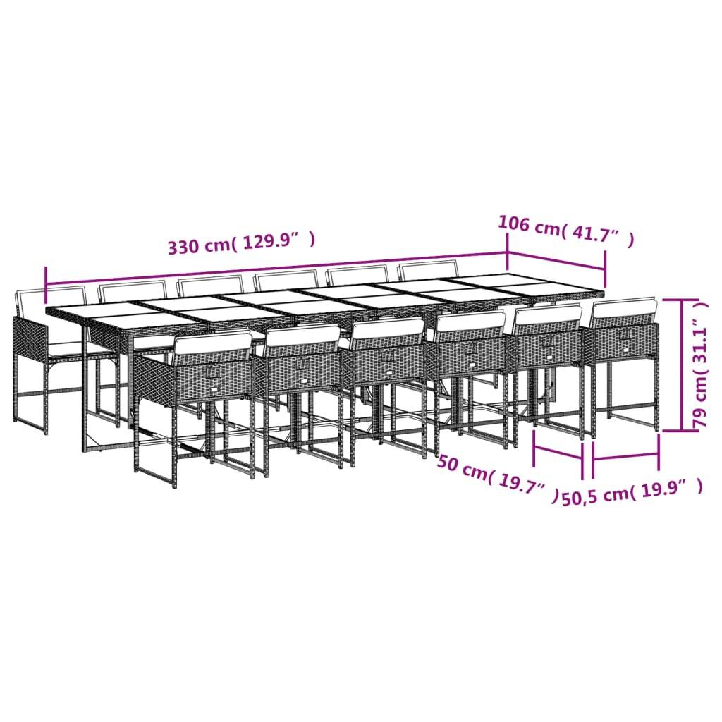 Ensemble Table et Chaises 12 Personnes pour Jardin, Modèle Encastrable 330cm en Résine Tressée Noire – ComfortXL Outdoor Living - Image 6
