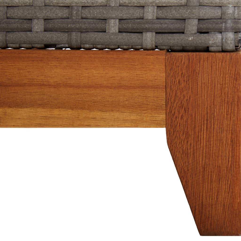 Helloshop26 - Transat chaise longue bain de soleil lit de jardin terrasse meuble d'extérieur résine tressée et bois d'acacia massif gris - Imagen 6