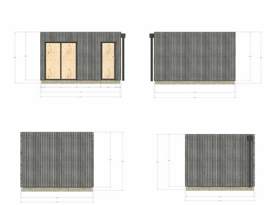 Sans Marque - Bureau de jardin télétravail en bois 4,4 x 3,5 x 2,7 m - Image 4
