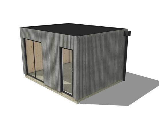 Sans Marque - Bureau de jardin télétravail en bois 4,4 x 3,5 x 2,7 m - Image 2