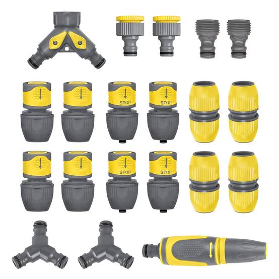 Jardibric - Jardibric Lot de 8 Raccords Rapides Arrosage Sélecteur Double Lance Nez de Robinet Réparateurs et Connecteurs Kit Complet Tuyau Jardin