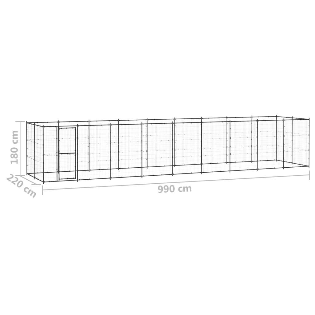 Helloshop26 - Chenil extérieur cage enclos parc animaux chien d'extérieur pour chiens acier 21,78 m² - Imagen 2