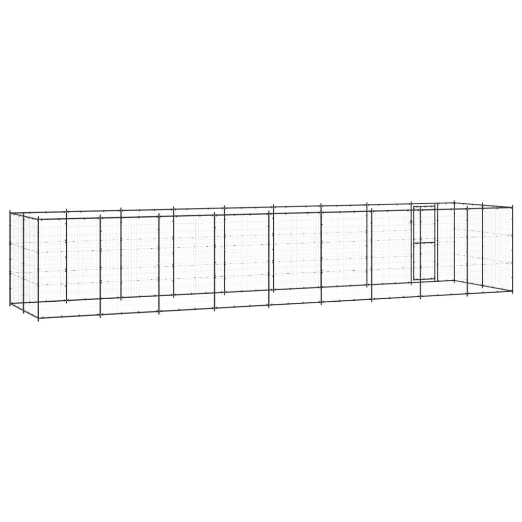 Helloshop26 - Chenil extérieur cage enclos parc animaux chien d'extérieur pour chiens acier 21,78 m² - Imagen 5