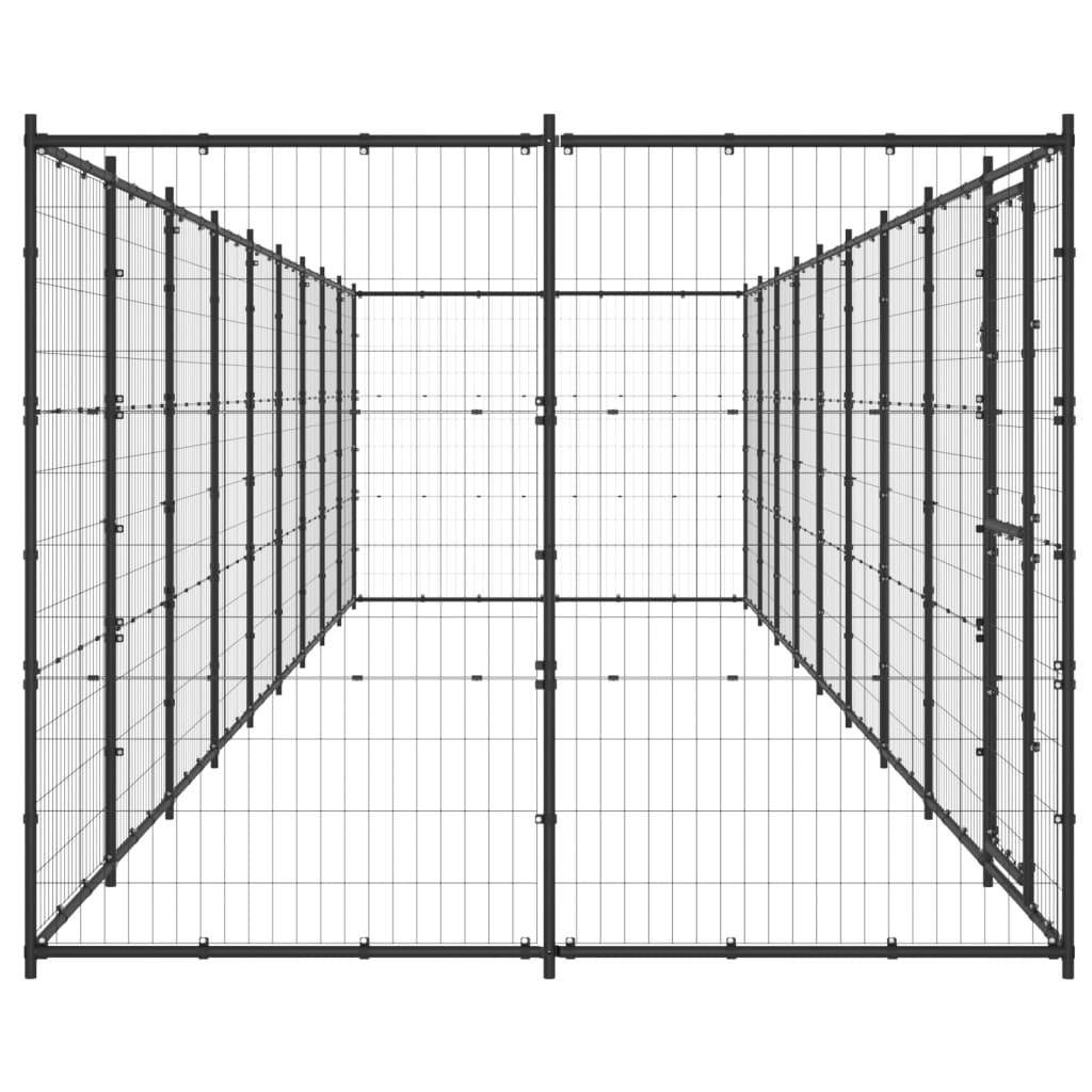 Helloshop26 - Chenil extérieur cage enclos parc animaux chien d'extérieur pour chiens acier 21,78 m² - Imagen 4