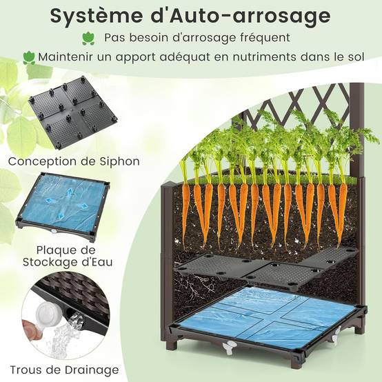Jardinière avec treillage arc 80x130x40 cm Jardinière avec treillage arc 80x130x40 cm