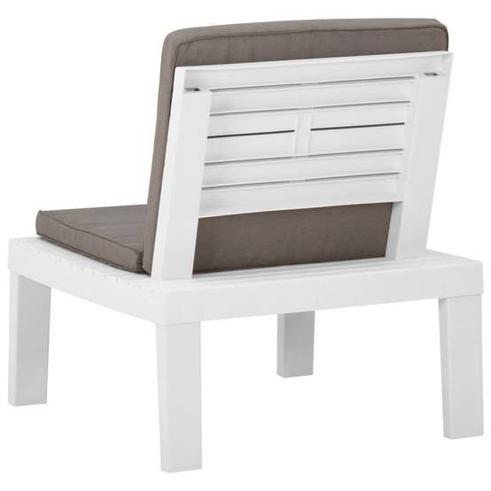 Fauteuil Bas de Jardin Modulable en Plastique avec Coussins pour Salon d'Extérieur Blanc – ComfortXL Outdoor Living - Image 4