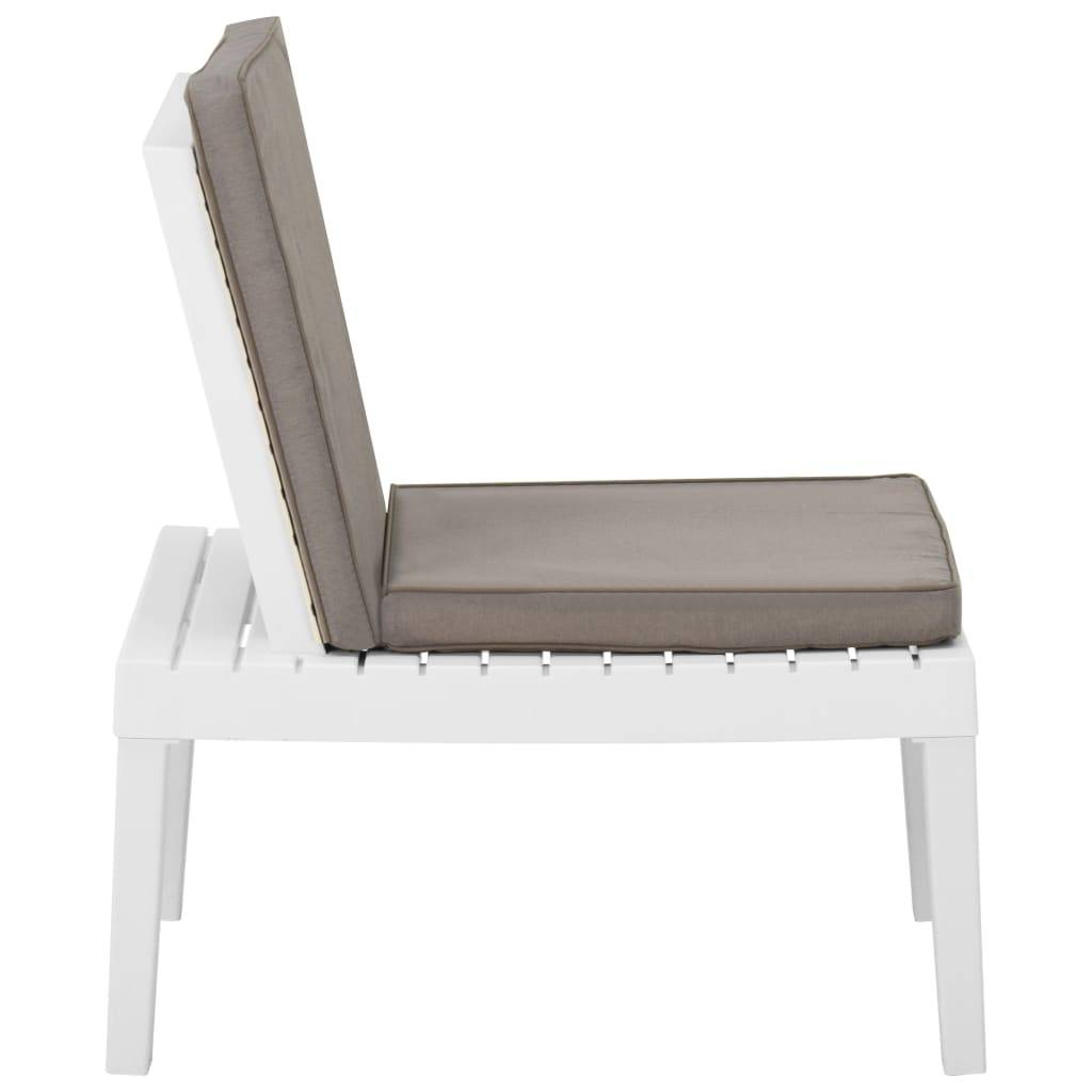 Fauteuil Bas de Jardin Modulable en Plastique avec Coussins pour Salon d'Extérieur Blanc – ComfortXL Outdoor Living - Image 3