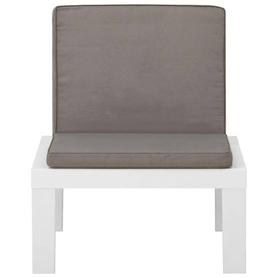 Fauteuil Bas de Jardin Modulable en Plastique avec Coussins pour Salon d'Extérieur Blanc – ComfortXL Outdoor Living - Image 2