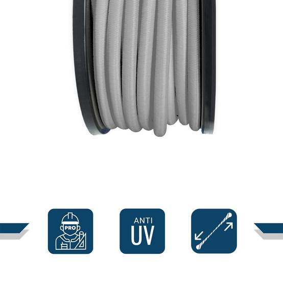 Sandow élastique Gris 25 mètres 9SW - Qualité PRO - Tendeur pour bâche de diamètre 9 mm TECPLAST - Imagen 3