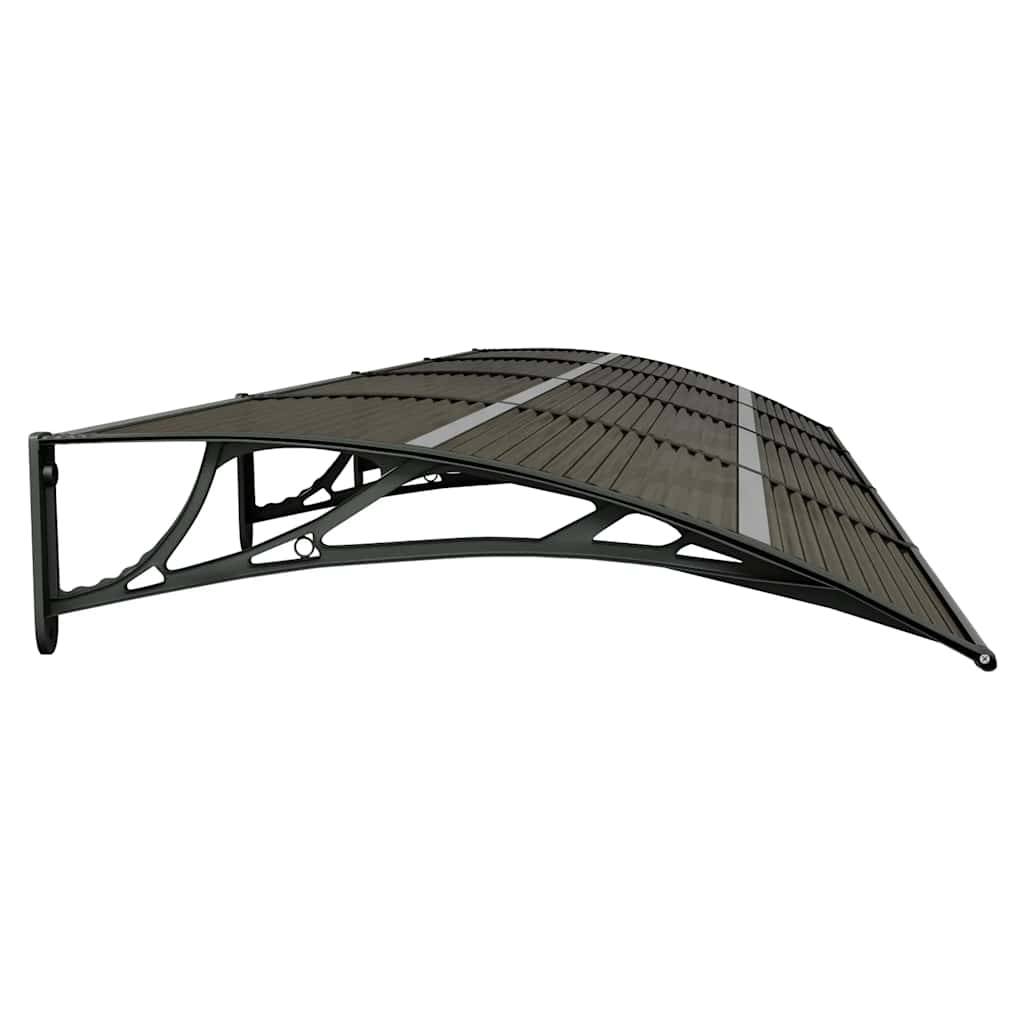 Store banne | Auvent de porte noir 400 x 100 cm en polycarbonate Maison Chic - Image 5