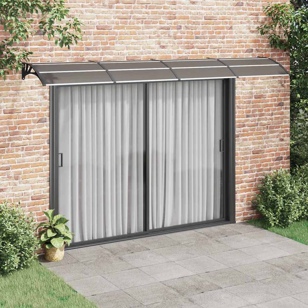 Store banne | Auvent de porte noir 400 x 100 cm en polycarbonate Maison Chic - Image 2