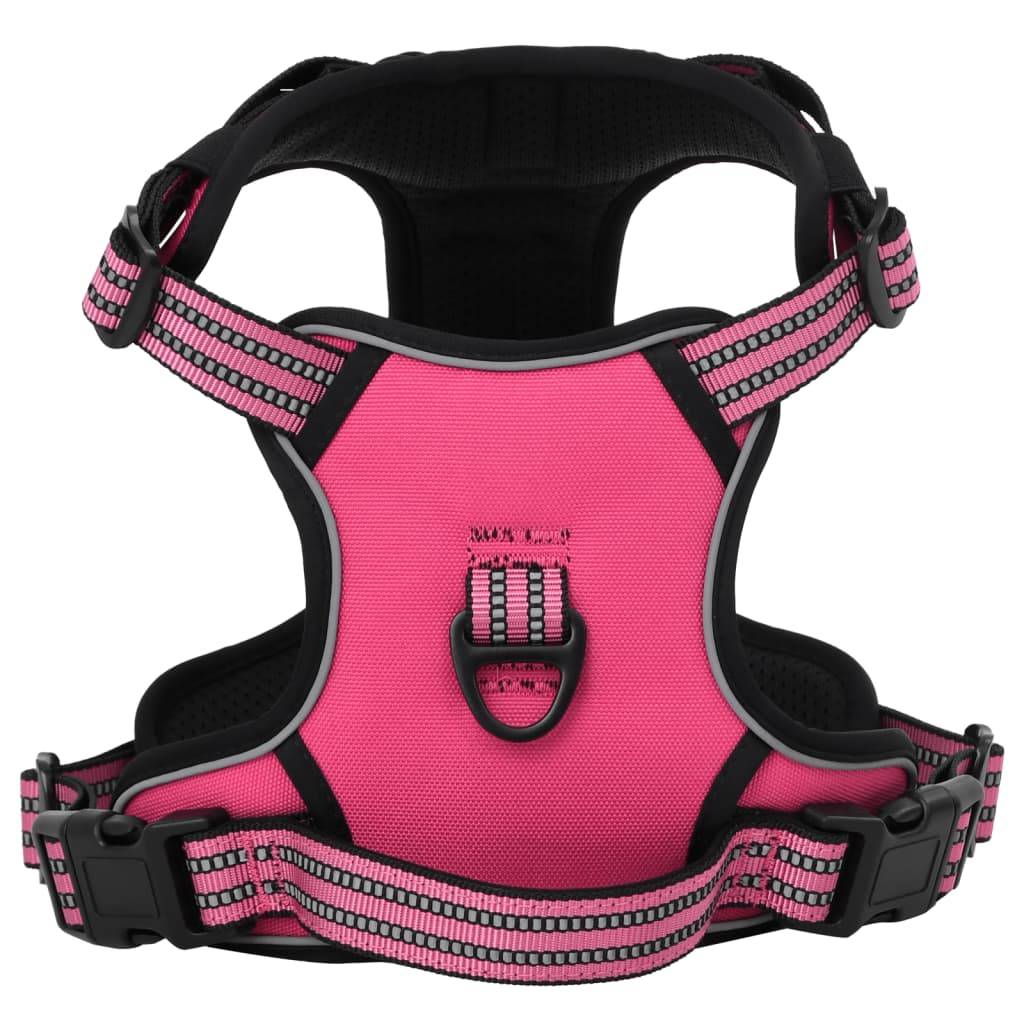 ComfortXL - Harnais chien anti-traction polyester réglable réfléchissant pour promenade Rose L – ComfortXL Pet Living