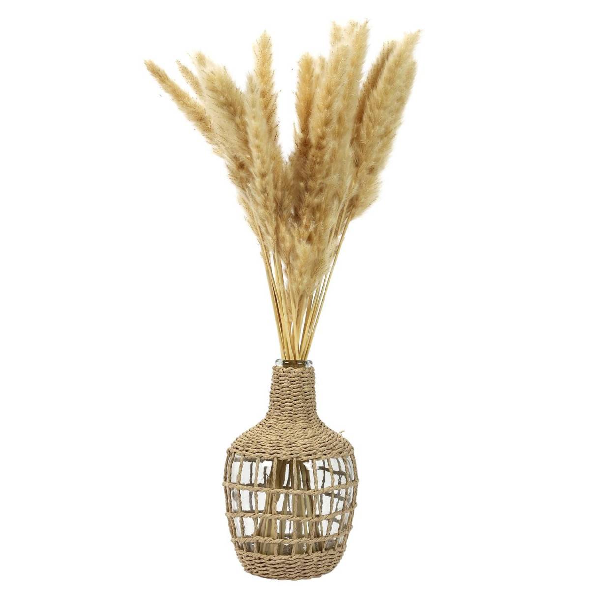 The Home Deco Factory - Vase Design "Dame Jeanne Tressée" 25cm Naturel - Image 2