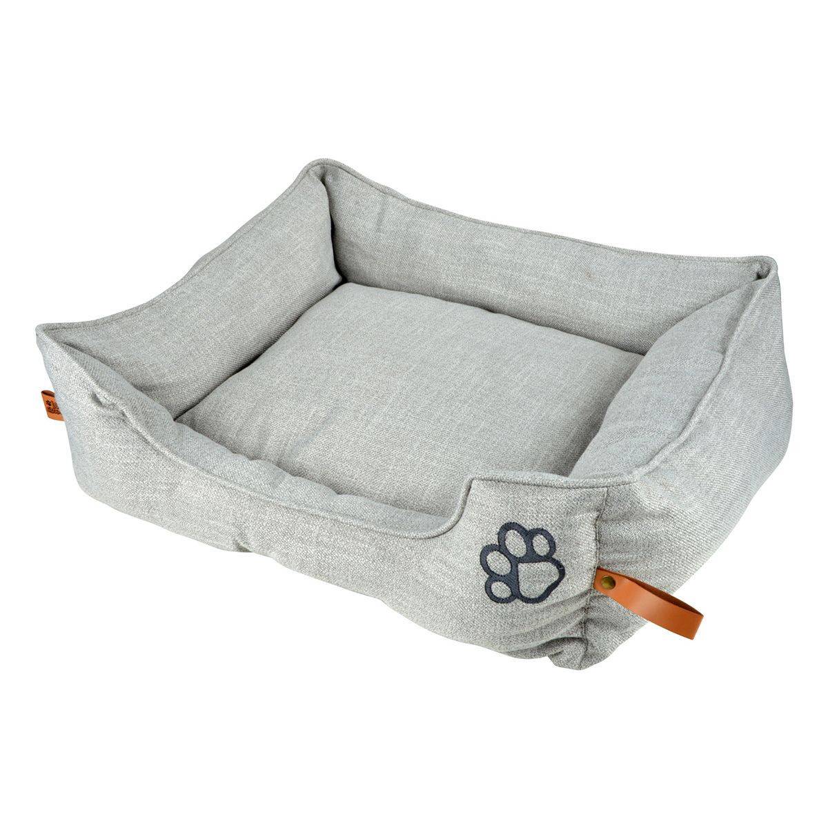 Love Story - Panier Rectangle Chien & Chat "City" 75cm Gris Clair - Image 1