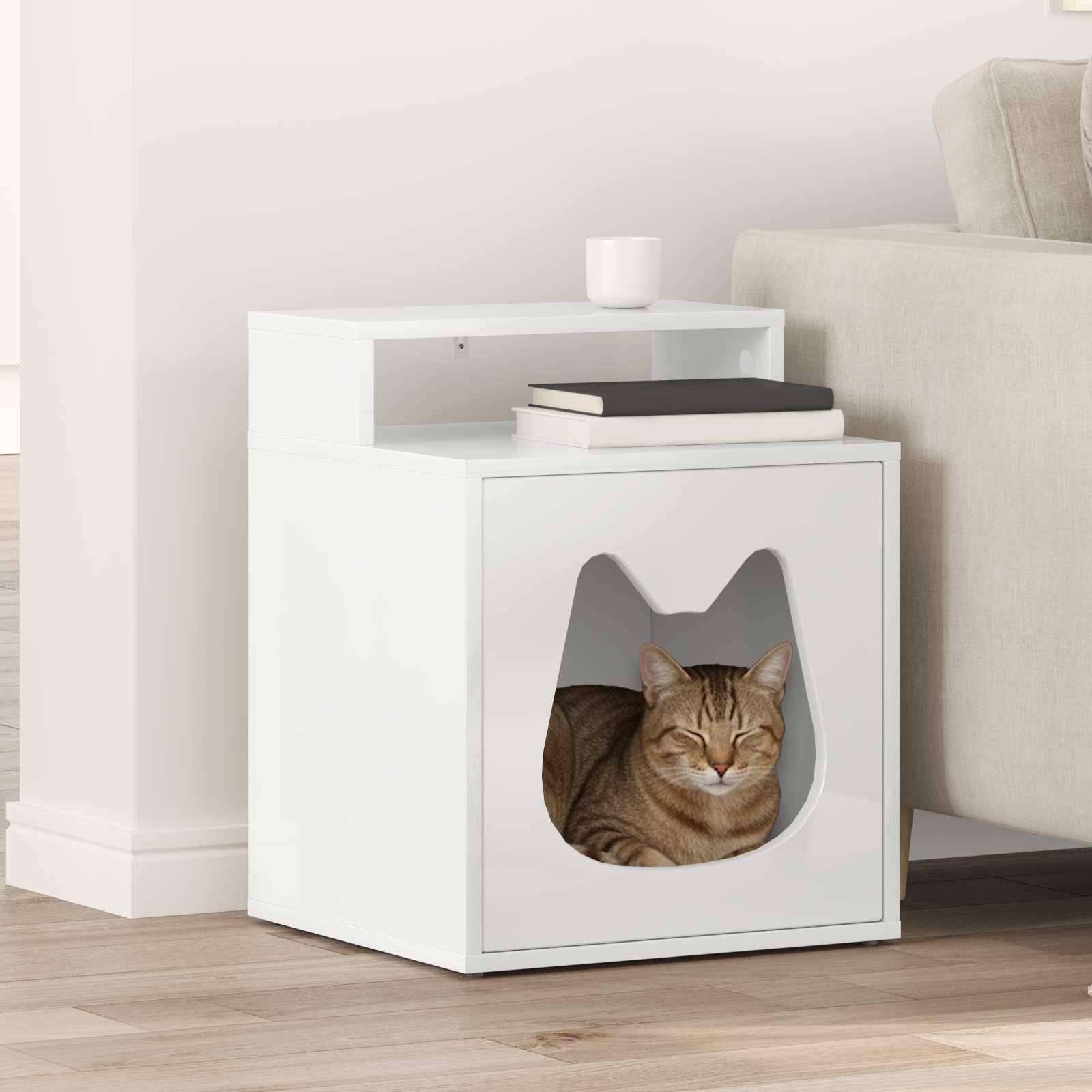 Petit Meuble Chat Brillant Repos Blanc 53,5cm pour Petit Chat Glossy - ComfortXL Outdoor Living - Image 1