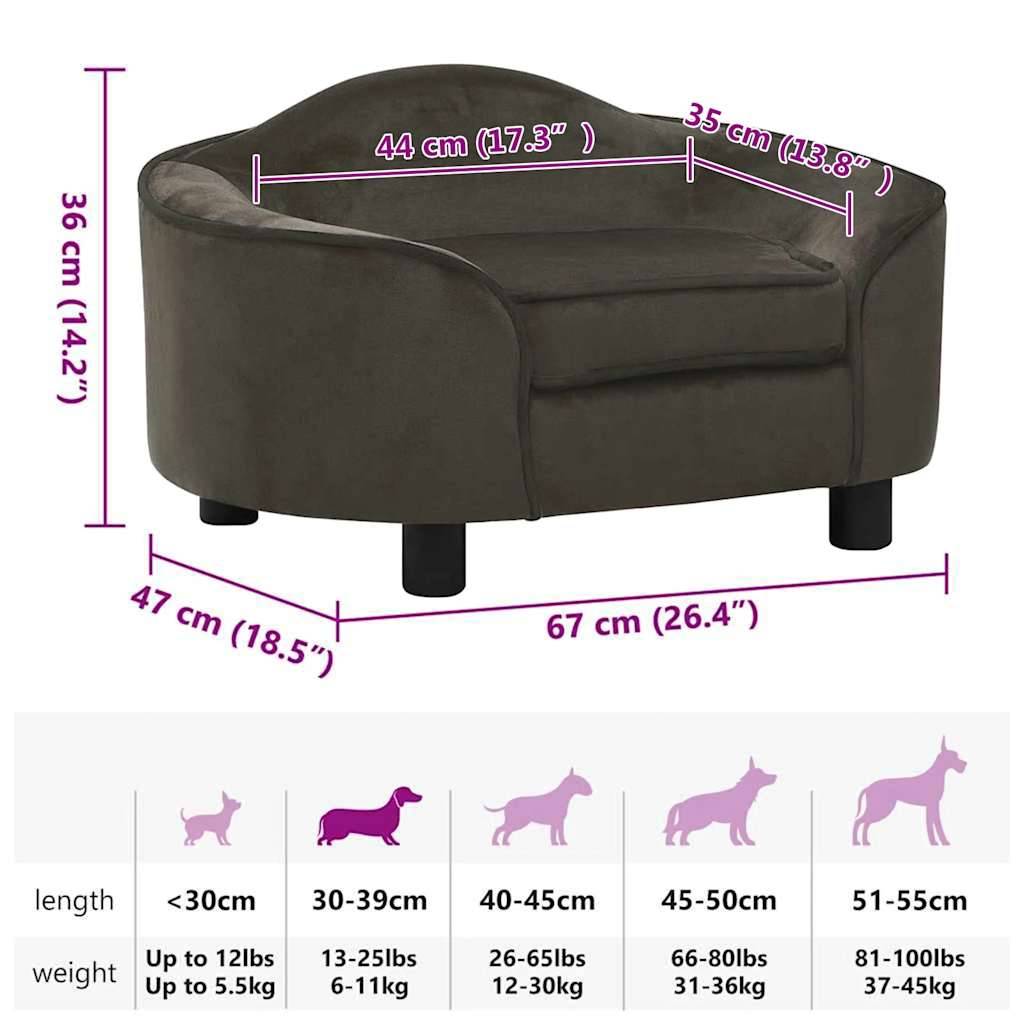 ComfortXL - Canapé Chien Peluche Douce Cadre Bois pour Repos et Sieste Gris Foncé 67x47 cm – ComfortXL Pet Living - Image 8