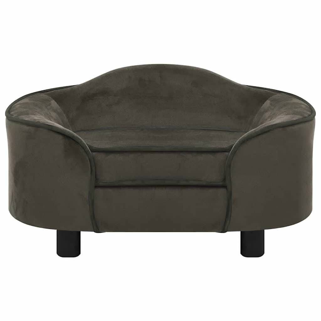 ComfortXL - Canapé Chien Peluche Douce Cadre Bois pour Repos et Sieste Gris Foncé 67x47 cm – ComfortXL Pet Living - Image 2