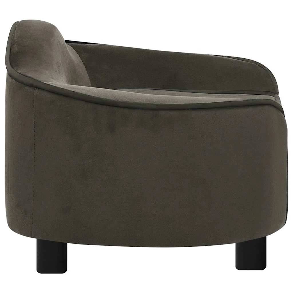 ComfortXL - Canapé Chien Peluche Douce Cadre Bois pour Repos et Sieste Gris Foncé 67x47 cm – ComfortXL Pet Living - Image 4