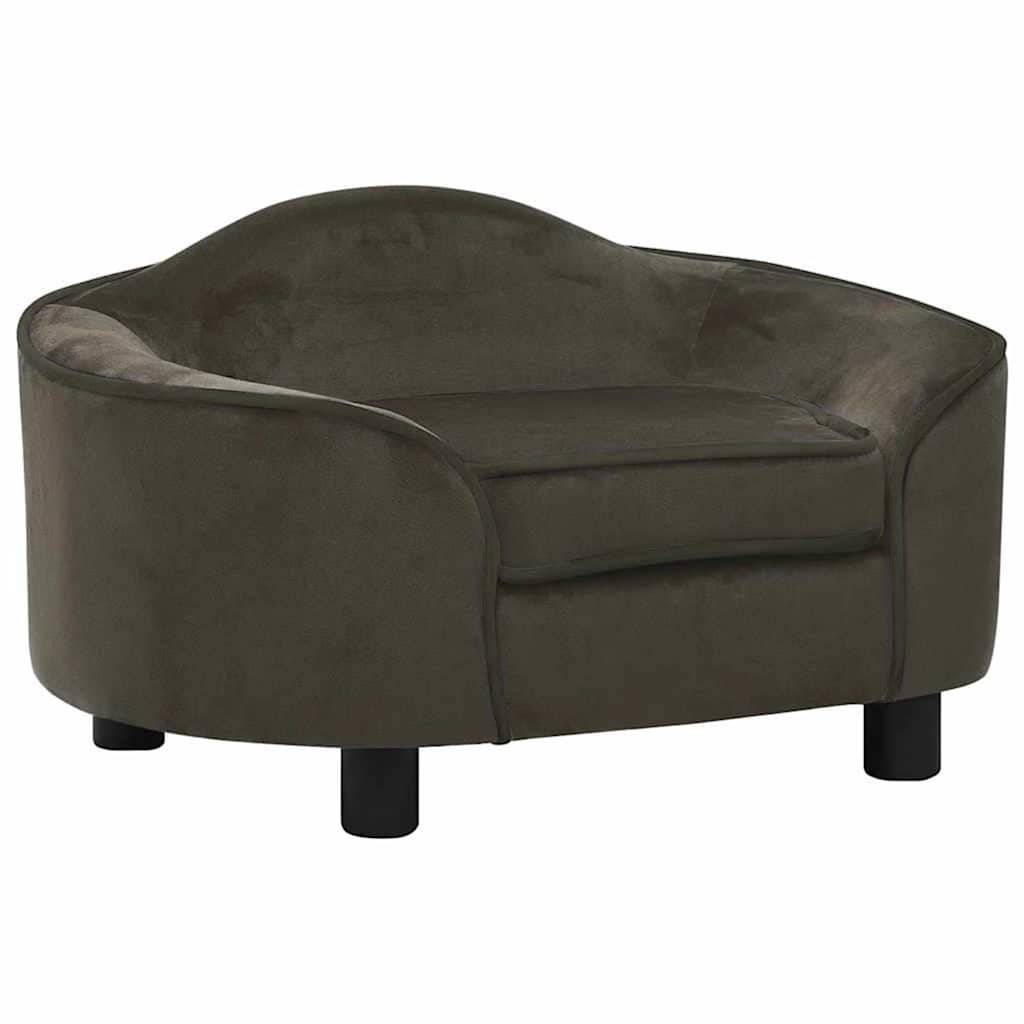 ComfortXL - Canapé Chien Peluche Douce Cadre Bois pour Repos et Sieste Gris Foncé 67x47 cm – ComfortXL Pet Living - Image 1