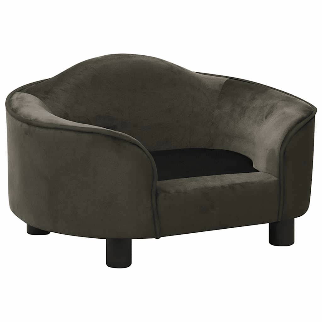ComfortXL - Canapé Chien Peluche Douce Cadre Bois pour Repos et Sieste Gris Foncé 67x47 cm – ComfortXL Pet Living - Image 3
