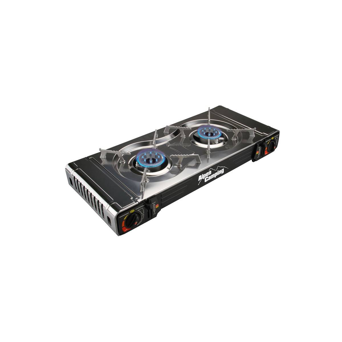 Réchaud gaz 2 feux 4400W Inox Portable TEXAS ALPEN - Imagen 3