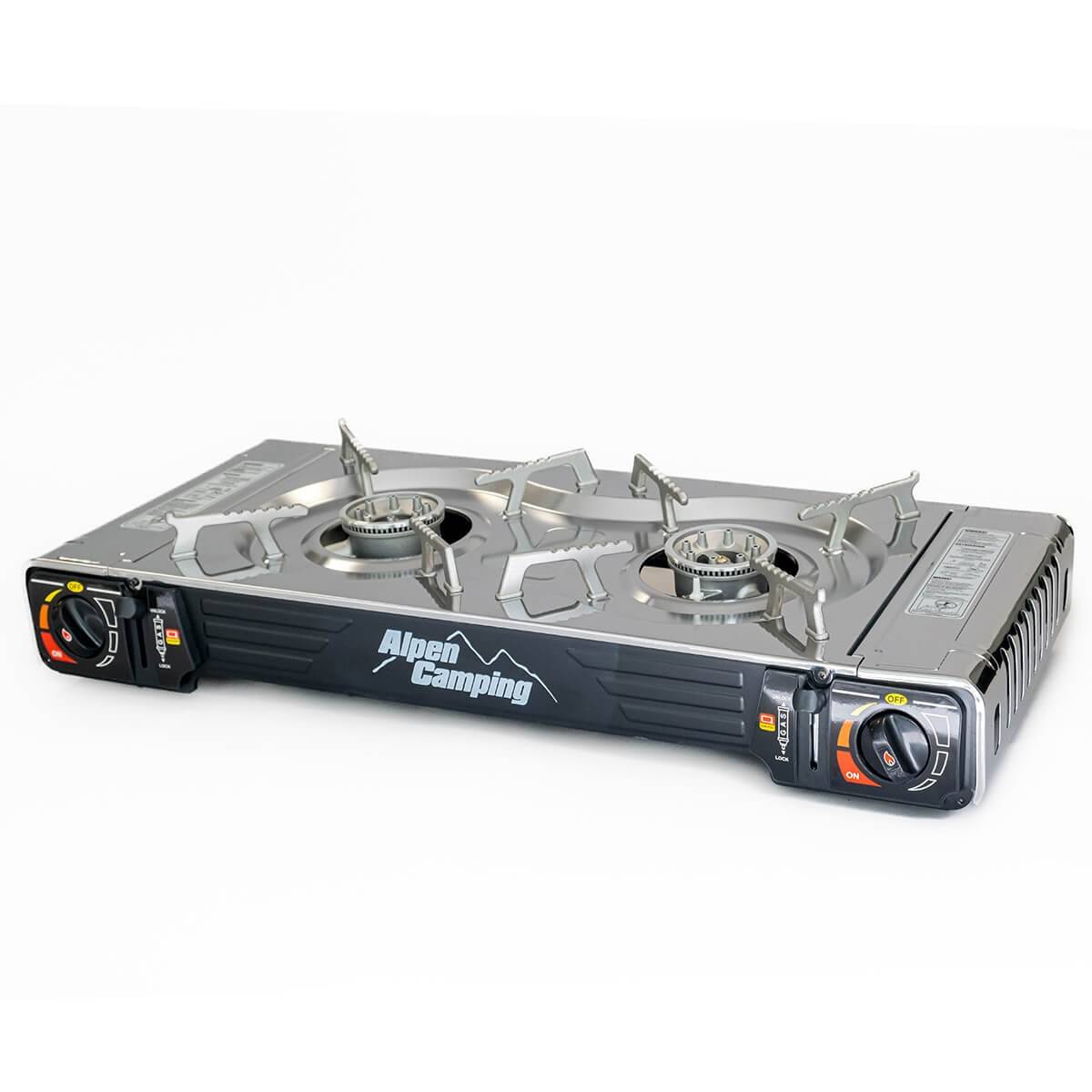 Réchaud gaz 2 feux 4400W Inox Portable TEXAS ALPEN - Imagen 1